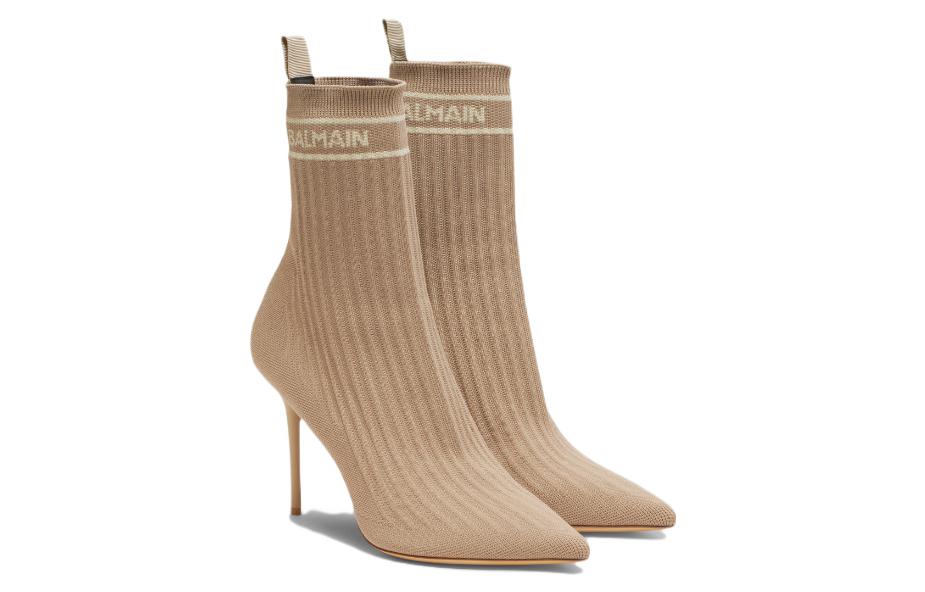 Lookbook (W) Balmain Mules de Tacón de Aguja Punta Afilada 'Beige Moda' AN1TA641TSKT0AV