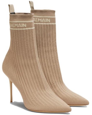 (Women) Balmain Pointed-Toe Stiletto Mules 'Beige Fashion' AN1TA641TSKT0AV Lookbook (Women) Balmain Pointed-Toe Stiletto Mules 'Beige Fashion' AN1TA641TSKT0AV