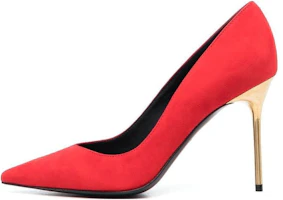 (Women) Balmain Pointed Toe Slip-On Stiletto 'Red Calfskin' AN1UA517LCMK3BZ (Women) Balmain Pointed Toe Slip-On Stiletto 'Red Calfskin' AN1UA517LCMK3BZ