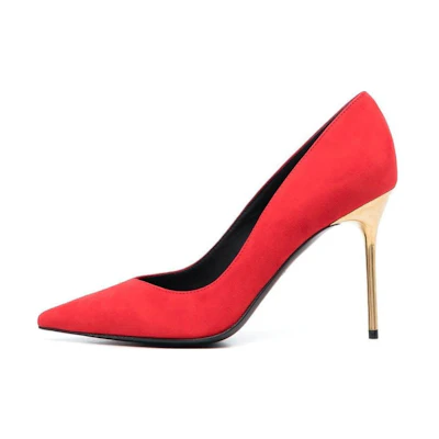 (W) Balmain Pointed Toe Slip-On Stiletto 'Red Calfskin'
