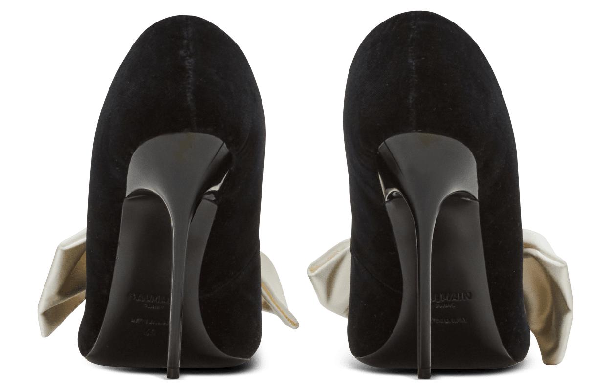 Shop (W) Balmain Tacón Calcetín Punta Fina 'Terciopelo Negro' BN0UA940TLSAGFE