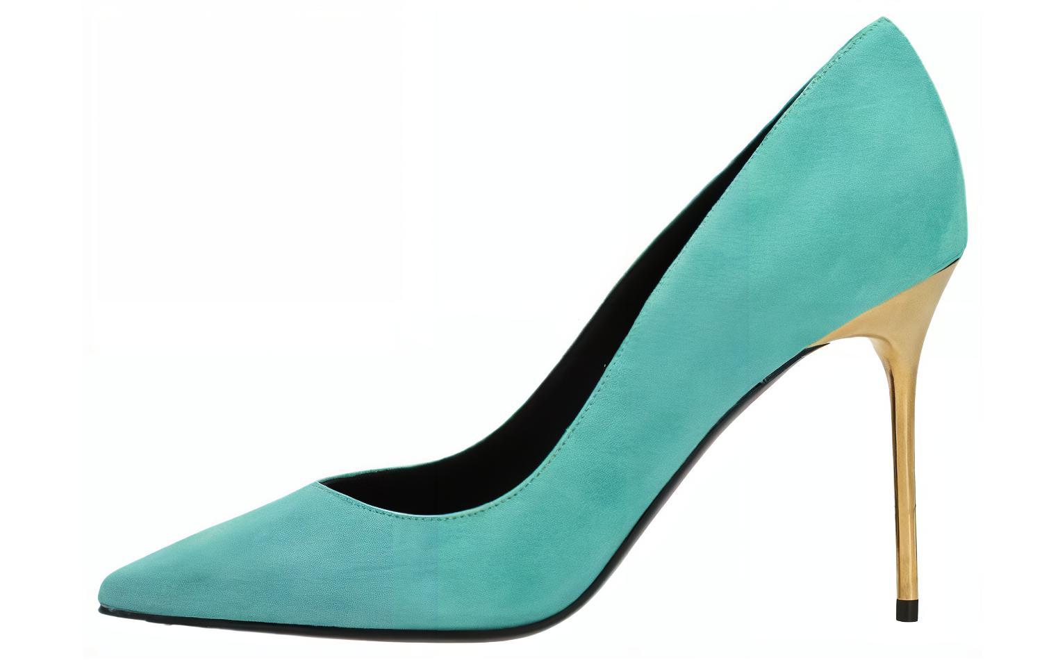 (Women) Balmain Pointed Toe Sock Stiletto 'Green Velvet' AN1UA517LCMK7CD