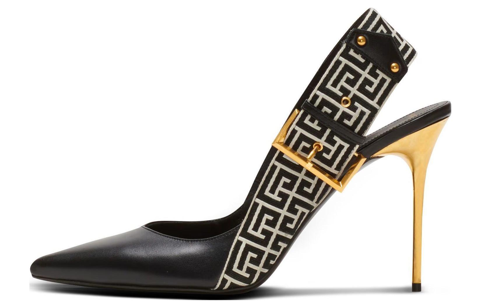 Buy (W) Balmain Kasut Tumit Tinggi Runcing 'Patent Black' BN1UK899LVWBGFE