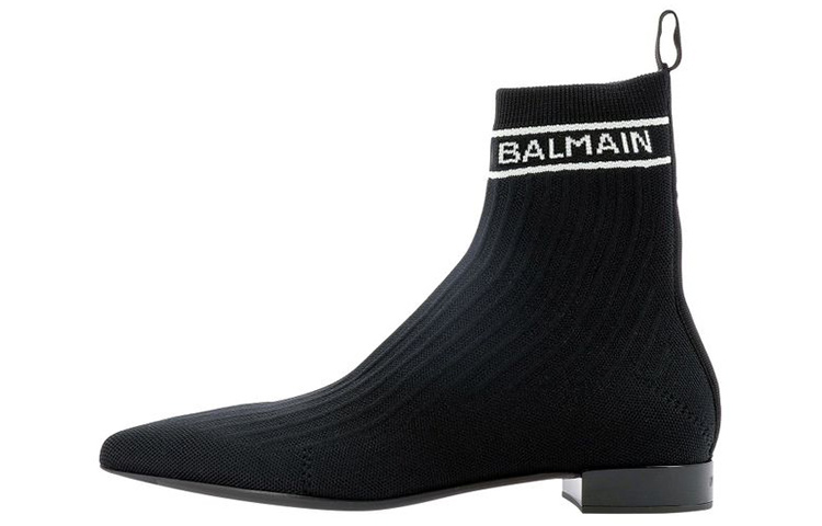 (W) Balmain Polyester Short Boots 'Black'