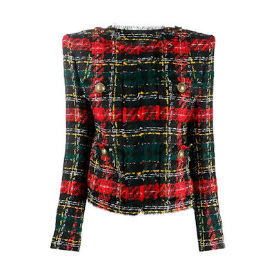 (Women) Balmain Red Simple Logo Casual Jacket UF1753-2X403-EAH