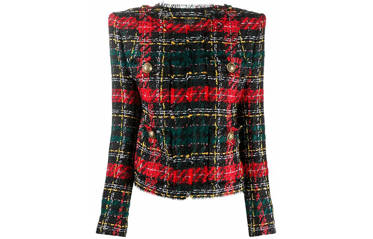 Order (W) Balmain Jaket Kasual Logo Ringkas Merah UF1753-2X403-EAH