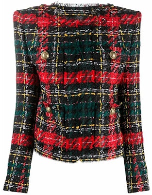 (W) Balmain Jaket Kasual Logo Ringkas Merah UF1753-2X403-EAH Order (W) Balmain Jaket Kasual Logo Ringkas Merah UF1753-2X403-EAH