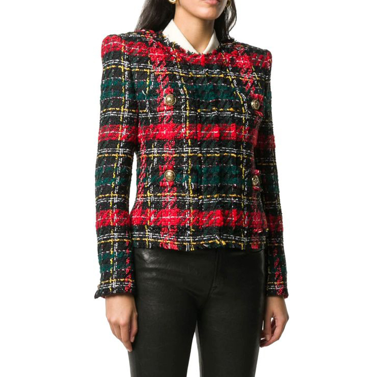 Lookbook (W) Balmain Jaket Kasual Logo Ringkas Merah UF1753-2X403-EAH