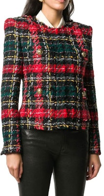 (W) Balmain Jaket Kasual Logo Ringkas Merah UF1753-2X403-EAH Lookbook (W) Balmain Jaket Kasual Logo Ringkas Merah UF1753-2X403-EAH