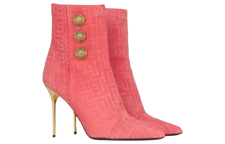 (W) Balmain Roni Boot 'Light Red Embossed Velvet' 圖 2