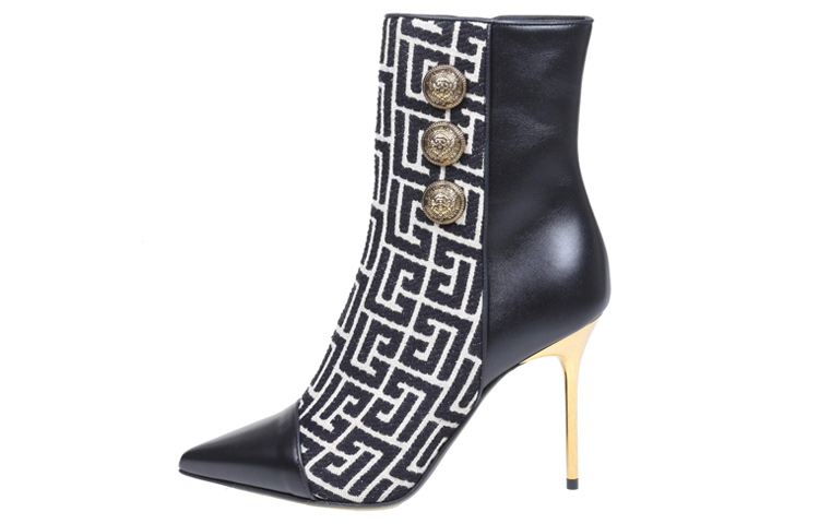 Buy (W) バルマン ローニ レザーアンクルブーツ (黒) YN1TA522TJMPGFE