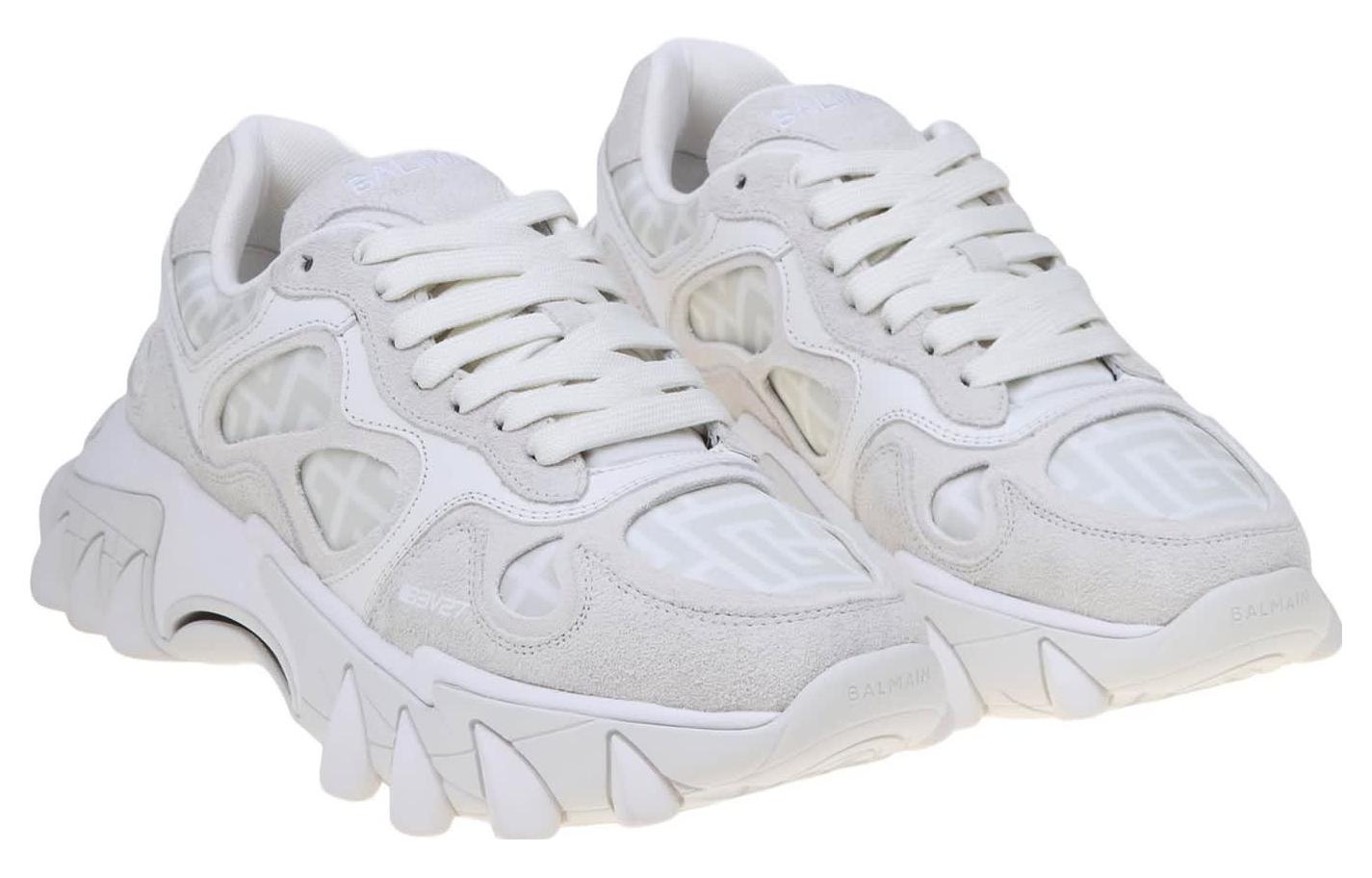 (W) Balmain Round Toe Lace-Up Low Top 'Beige' 圖 4