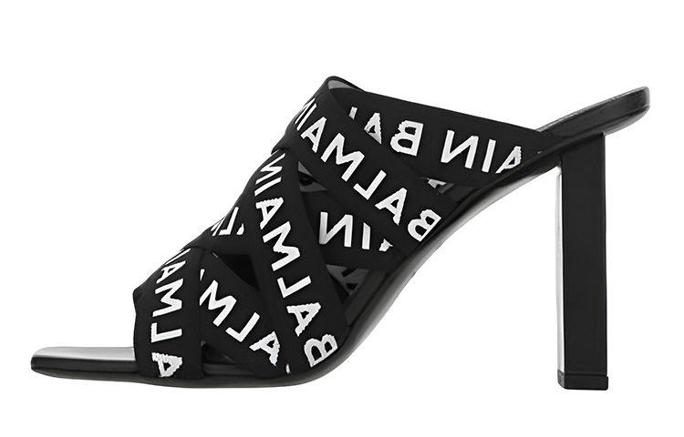(W) Balmain Sandal 'Black Print'