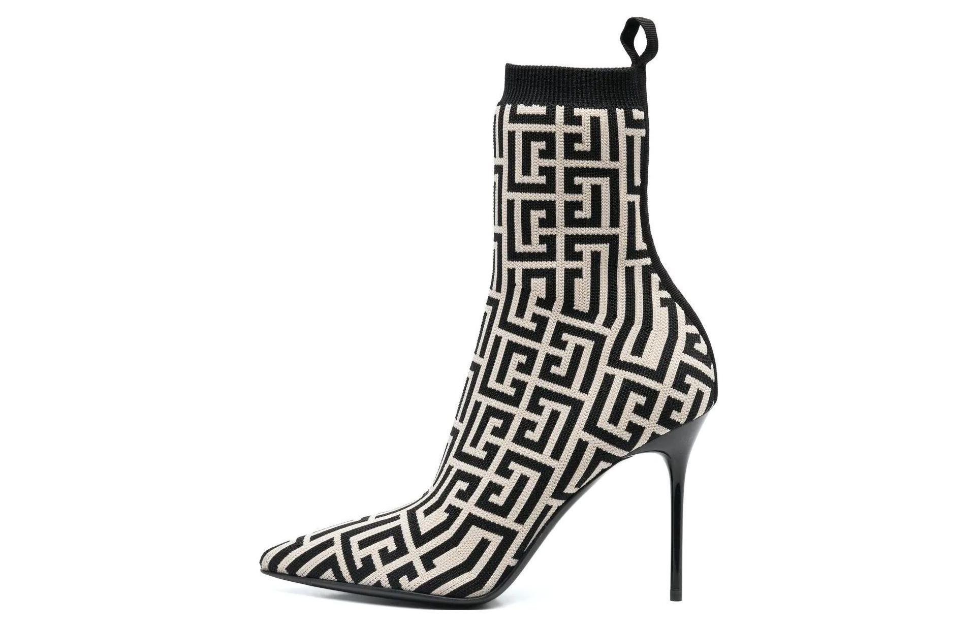 (Women) Balmain Short Boots 'Black White Fashion Comfort' BN1TA680TMGKGFE