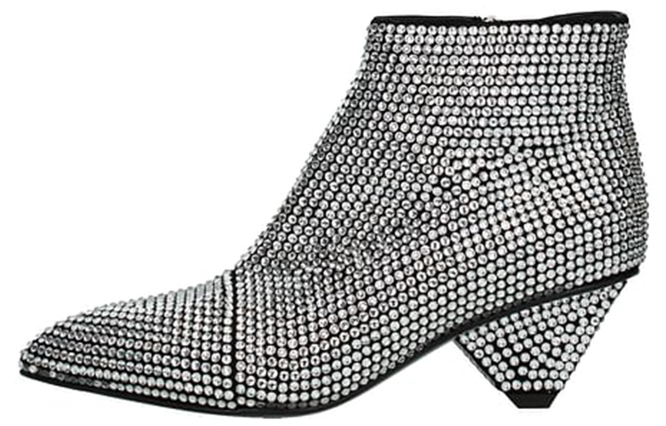 (W) Balmain Short Boots 'Silver Rhinestone'