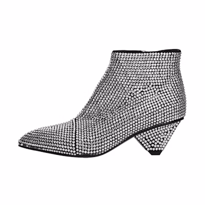 (W) Balmain Short Boots 'Silver Rhinestone'