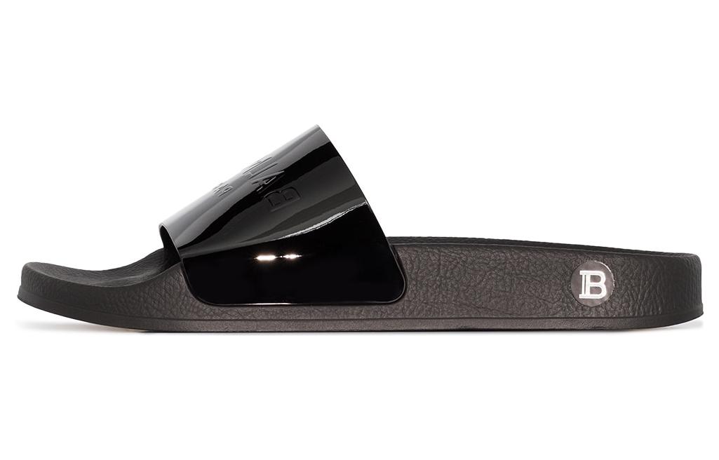 (W) Balmain Slide 'Black Patent Leather'