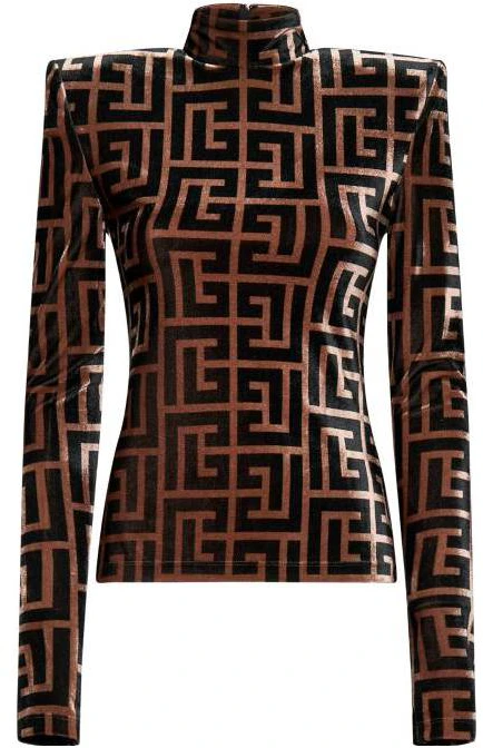women-balmain-slim-fit-printed-brown-long-sleeve-sweatshirt-bf-1-ar-092-jg-49-wdp
