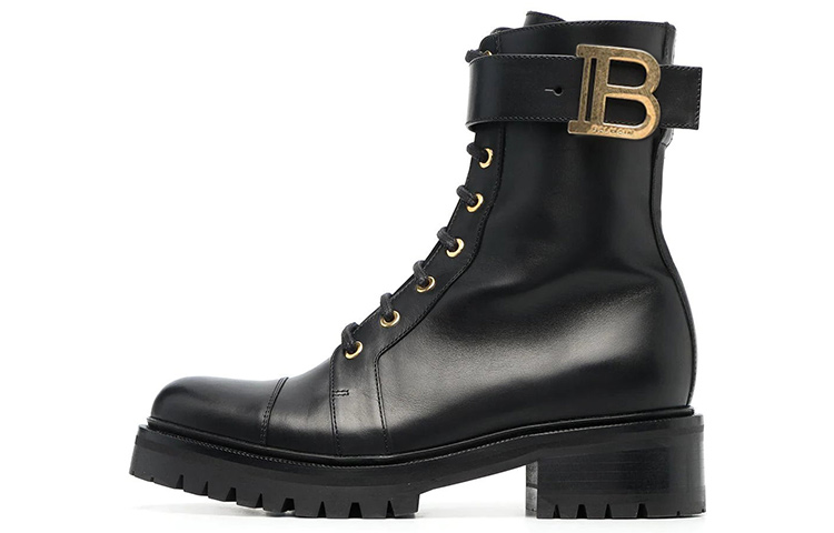 (W) Balmain Smooth Leather Ankle Boot 'Black'