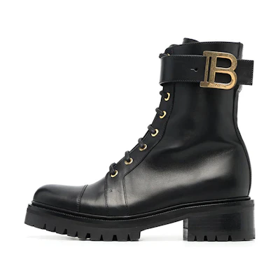 (W) Balmain Smooth Leather Ankle Boot 'Black'