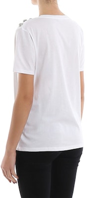 (W) BALMAIN SS21 圓領印花Logo短袖T恤 米色。 TF11350-I366GAC Shop (W) BALMAIN SS21 圓領印花Logo短袖T恤 米色。 TF11350-I366GAC