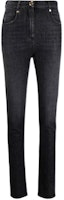 (Women) BALMAIN SS21 High-Waisted Slim Fit Buckle Detail Jeans Black. WF1MF000D134-0PC (Women) BALMAIN SS21 High-Waisted Slim Fit Buckle Detail Jeans Black. WF1MF000D134-0PC