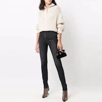 Lookbook (W) BALMAIN SS21 高腰修身扣帶細節牛仔褲 黑色 WF1MF000D134-0PC