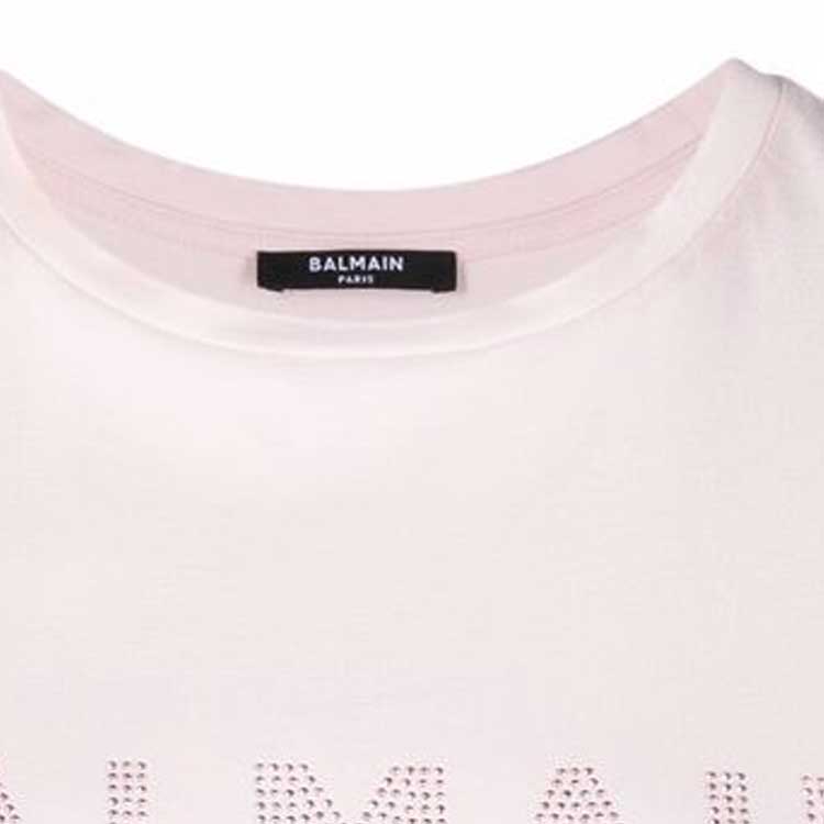 (Women) BALMAIN SS21 Pink Logo Studded Short Sleeve T-Shirt WF1EF010-B093-4AK 圖 7