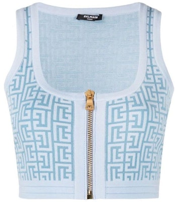 (W) 발망 SS22 블루 로고 프린트 슬리브리스 집 탱크탑 YF1AA017KB02SDX Order (W) 발망 SS22 블루 로고 프린트 슬리브리스 집 탱크탑 YF1AA017KB02SDX