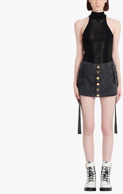 (W) BALMAIN SS22 釦式A字牛仔迷你裙 XF0LB445DC06-0PC Lookbook (W) BALMAIN SS22 釦式A字牛仔迷你裙 XF0LB445DC06-0PC