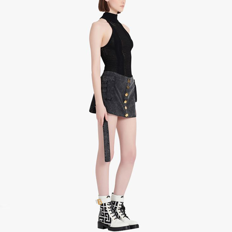 Purchase (W) BALMAIN SS22 釦式A字牛仔迷你裙 XF0LB445DC06-0PC