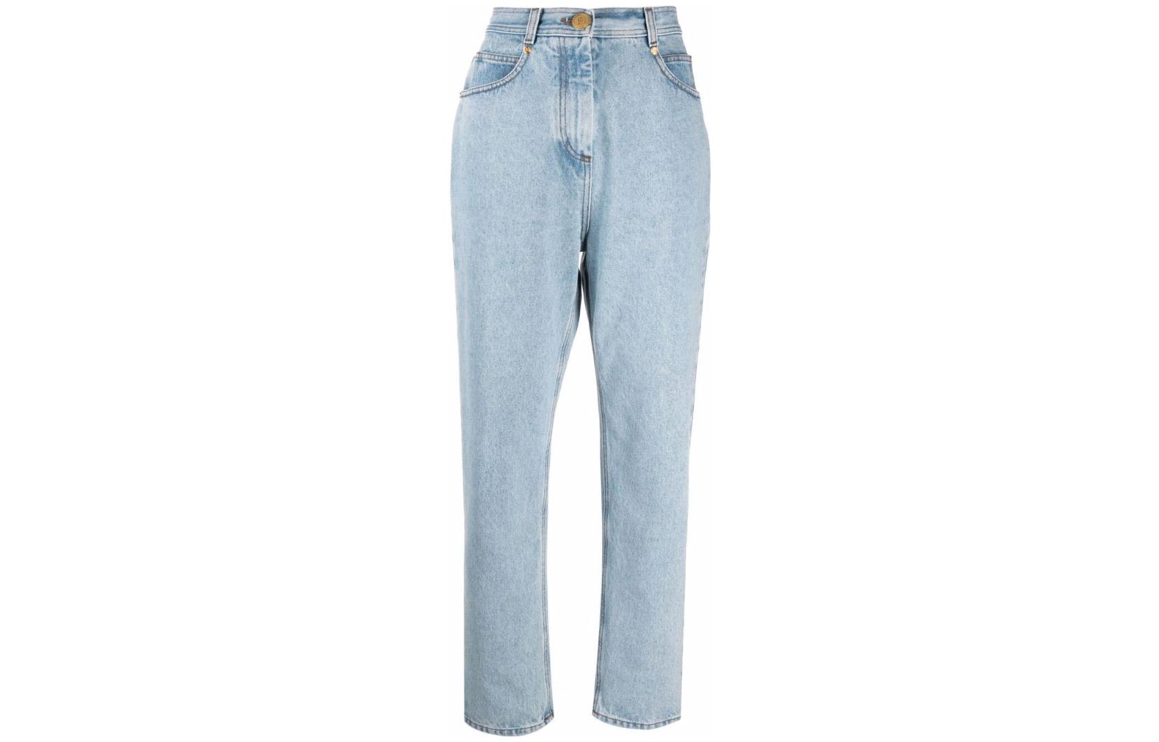 Order (W) 巴尔曼 SS22 高腰印花牛仔裤 蓝色 WF1MK000D1386FC