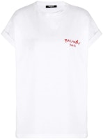 (Women) BALMAIN SS22 Logo Print Cotton T-Shirt in White. YF1EF010BB64GIZ (Women) BALMAIN SS22 Logo Print Cotton T-Shirt in White. YF1EF010BB64GIZ