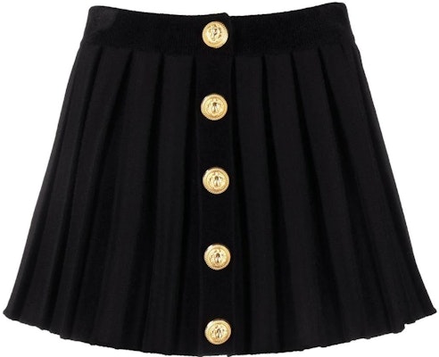 (W) バルマン SS22 プリーツボタンミニスカート ブラック YF1LB478KC37 Buy (W) バルマン SS22 プリーツボタンミニスカート ブラック YF1LB478KC37