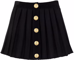 Order (W) BALMAIN SS22 黑色百褶釦扣迷你裙 YF1LB478KC37