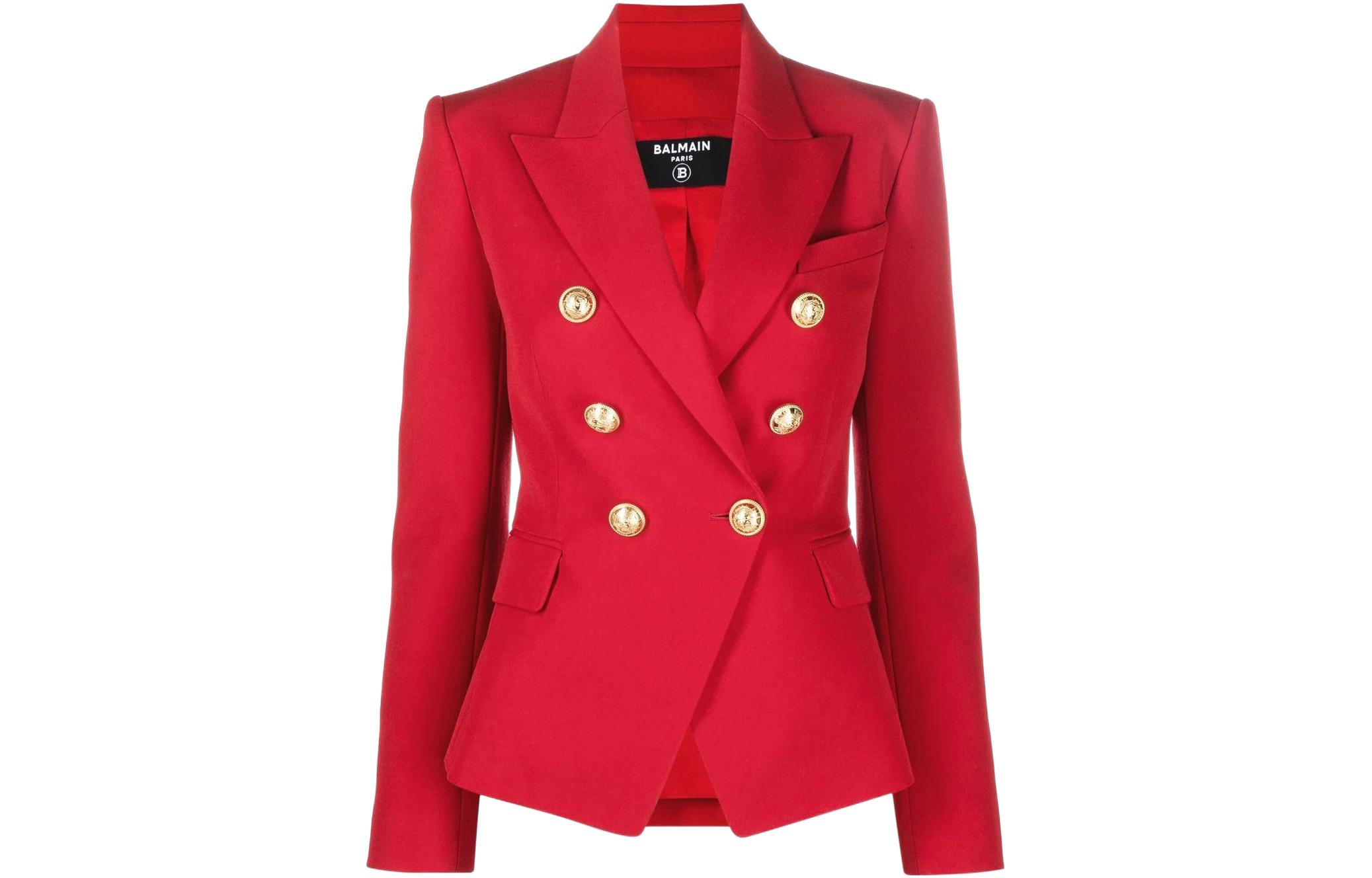 Order (W) BALMAIN SS22 紅色修身雙排扣西裝外套 XF0SG000WB05-3BX
