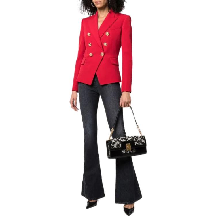 Lookbook (W) BALMAIN SS22 紅色修身雙排扣西裝外套 XF0SG000WB05-3BX