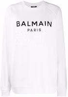 Order (W) BALMAIN SS22 白色印花標誌長袖套頭衫. XF1JQ001BB02-GAB