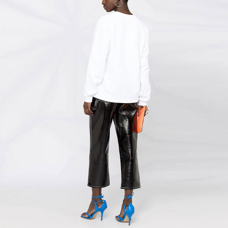 Shop (W) BALMAIN SS22 白色印花标志套头衫卫衣. XF1JQ001BB02-GAB