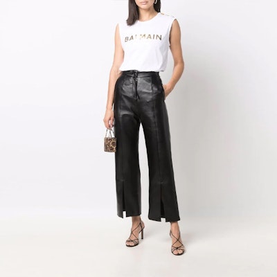 (W) BALMAIN SS22 白色背心金色浮雕鈕扣細節 XF1EB005BB28-GAD Lookbook (W) BALMAIN SS22 白色背心金色浮雕鈕扣細節 XF1EB005BB28-GAD