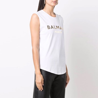 (W) BALMAIN SS22 白色背心金色浮雕鈕扣細節 XF1EB005BB28-GAD Purchase (W) BALMAIN SS22 白色背心金色浮雕鈕扣細節 XF1EB005BB28-GAD