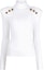 Buy (Women) BALMAIN SS22 Fitted Turtleneck Sweater White YF1KH000KB000FA