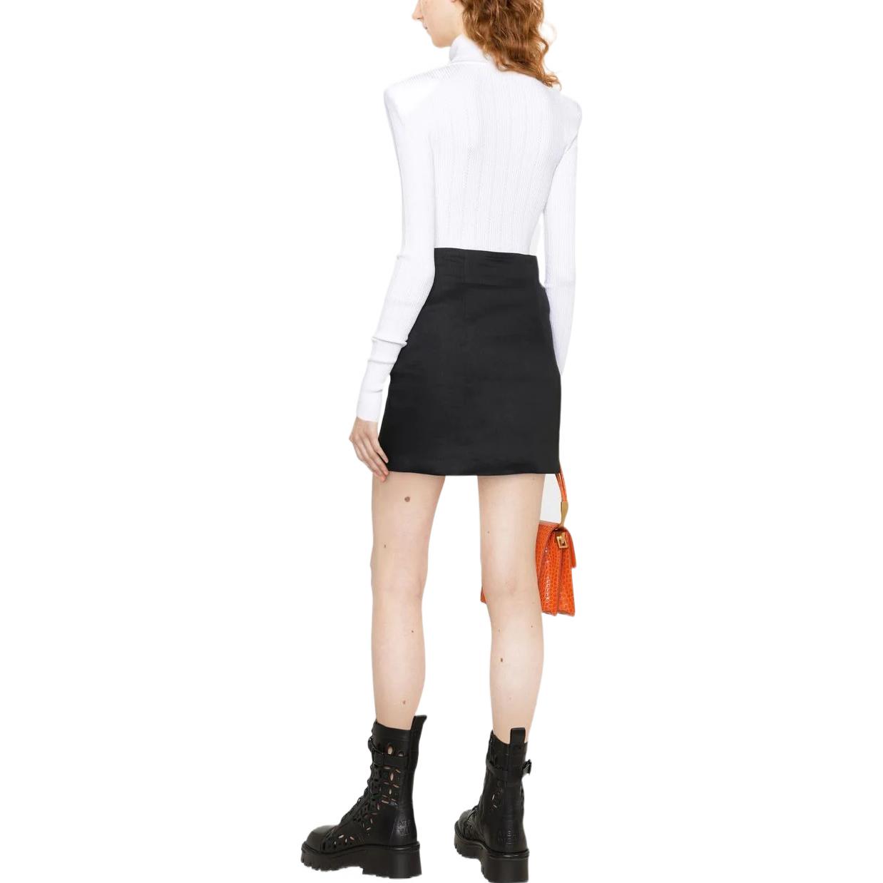 Shop (Women) BALMAIN SS22 Fitted Turtleneck Sweater White YF1KH000KB000FA