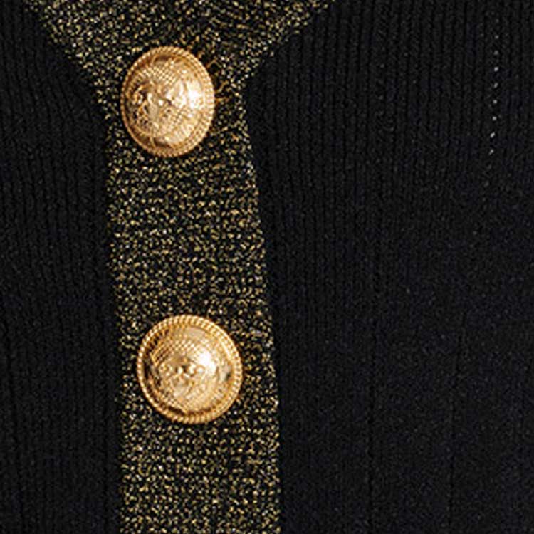 Sizing (W) 발망 SS23 블랙 자수 메쉬 브이넥 슬림 니트 크롭 탑 AF1KL013KD74