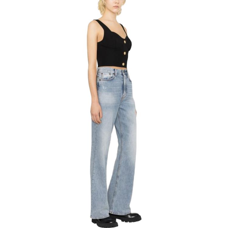 Purchase (W) BALMAIN SS23 블랙 슬림핏 버튼 크롭 탱크탑 AF1AB265WB05-0PA