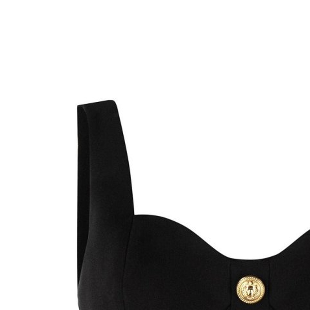 Details for (W) BALMAIN SS23 블랙 슬림핏 버튼 크롭 탱크탑 AF1AB265WB05-0PA