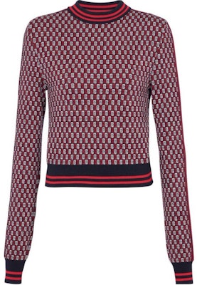 (W) 巴爾曼 SS23 經典紅色格紋針織毛衣 BF1KA003KE94-SJQ Order (W) 巴爾曼 SS23 經典紅色格紋針織毛衣 BF1KA003KE94-SJQ