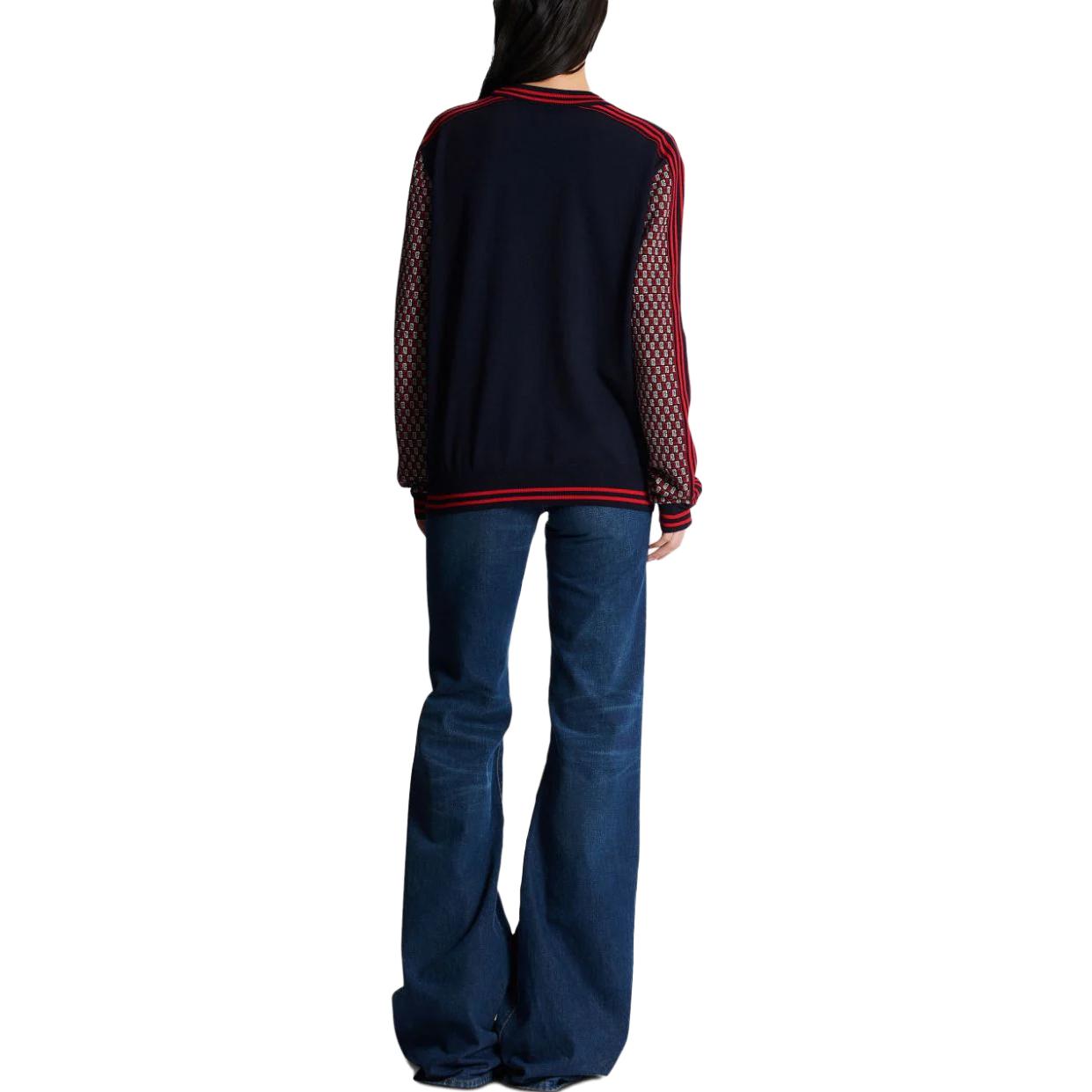 Details for (W) 巴爾曼 SS23 經典紅色格紋針織毛衣 BF1KA003KE94-SJQ