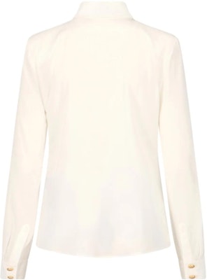 (Women) BALMAIN SS23 Cream Long-Sleeve Button-Up Collared Shirt. AF0HS050SB66-0FA Lookbook (Women) BALMAIN SS23 Cream Long-Sleeve Button-Up Collared Shirt. AF0HS050SB66-0FA