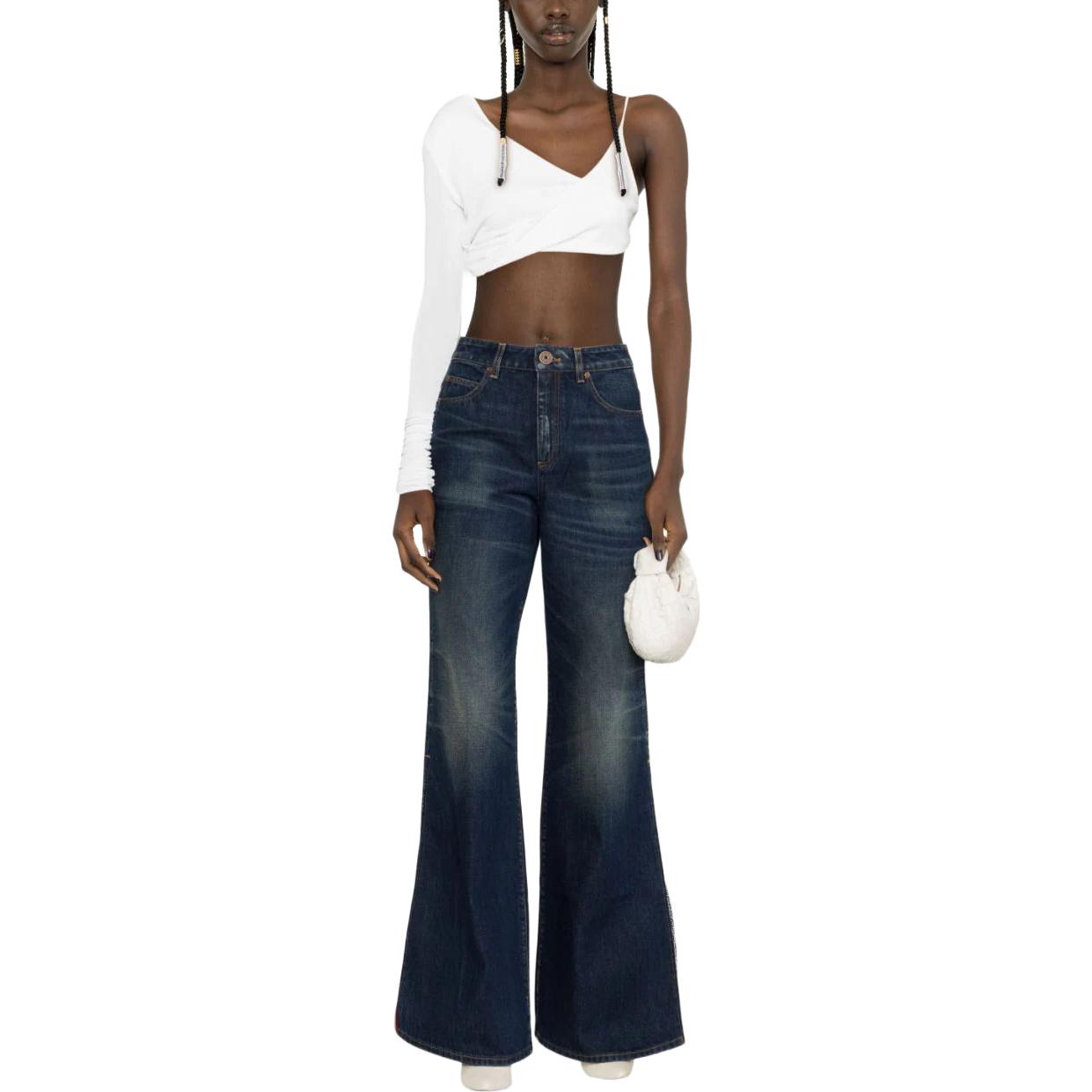 Lookbook (W) BALMAIN SS23 中腰喇叭水洗藍色牛仔褲 BF1MJ100DD70-SJJ